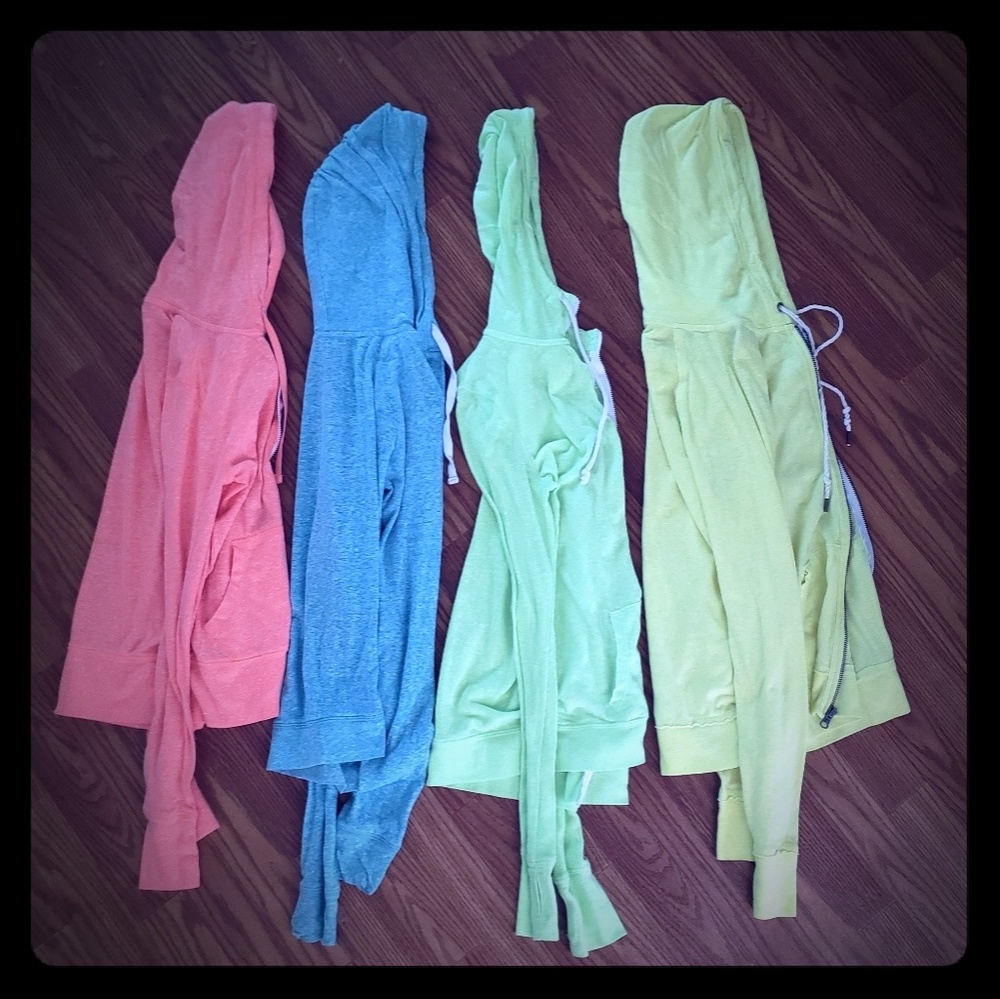 4 zip-up hoodies